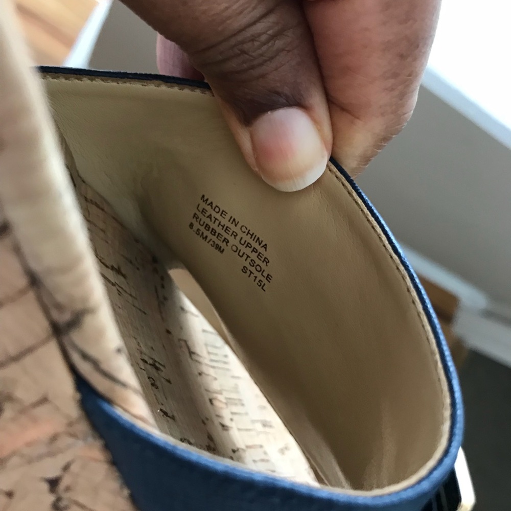 Michael Kors Navy Blue Warren Wedge Sandals sz 8.5 - Picture 8 of 8